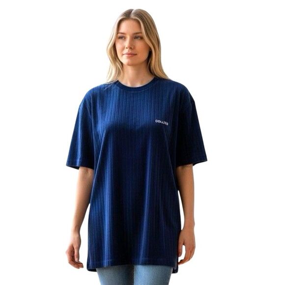 ASOS Tops - ASOS COLLUSION Blue Logo Oversized Tunic Top Size US 4